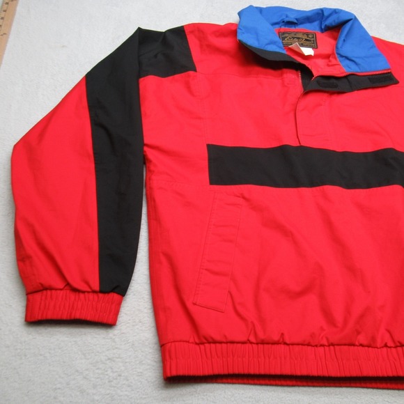 Eddie Bauer Jacket Mens Medium Red Colorblock‎ Pullover Windbreaker VTG 90's - Picture 5 of 12